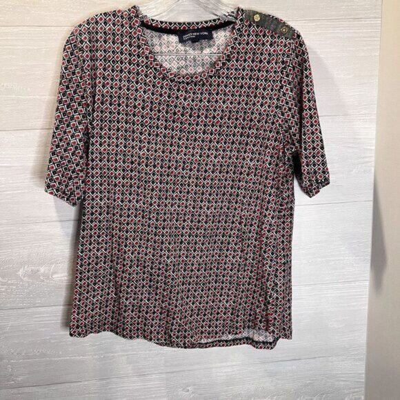 Jones New York Women's Round Neck Short Sleeve Casual T-Shirts Tops - Picture 3 of 7
